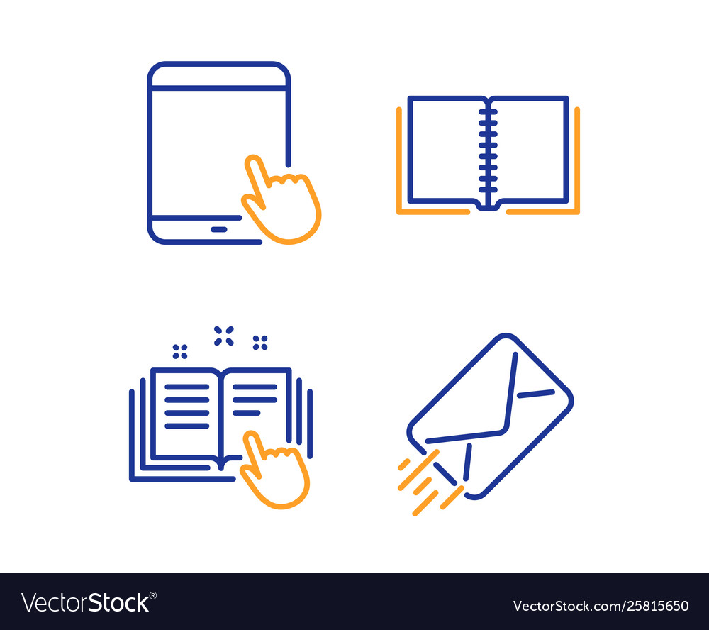 Technical documentation tablet pc and book icons vector image Technical documentation tablet pc and book icons