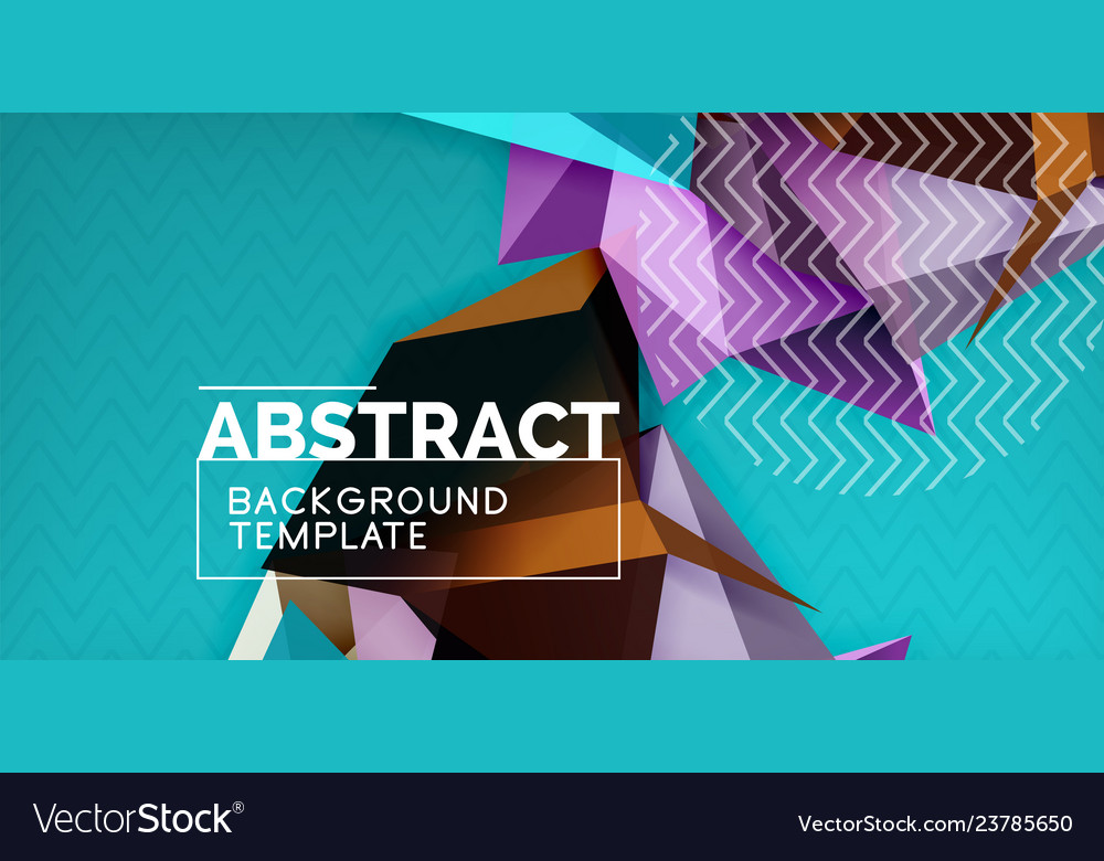 Triangular low poly background design vector image Triangular low poly background design