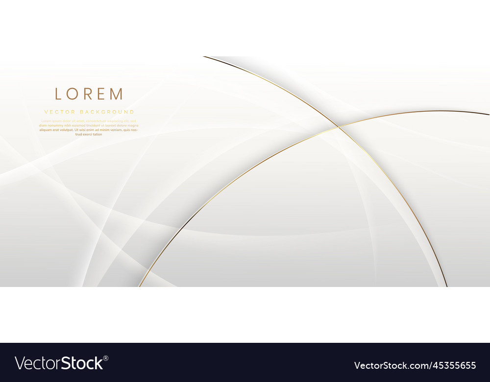 Abstract 3d white background with gold lines vector image Abstract 3d white background with gold lines