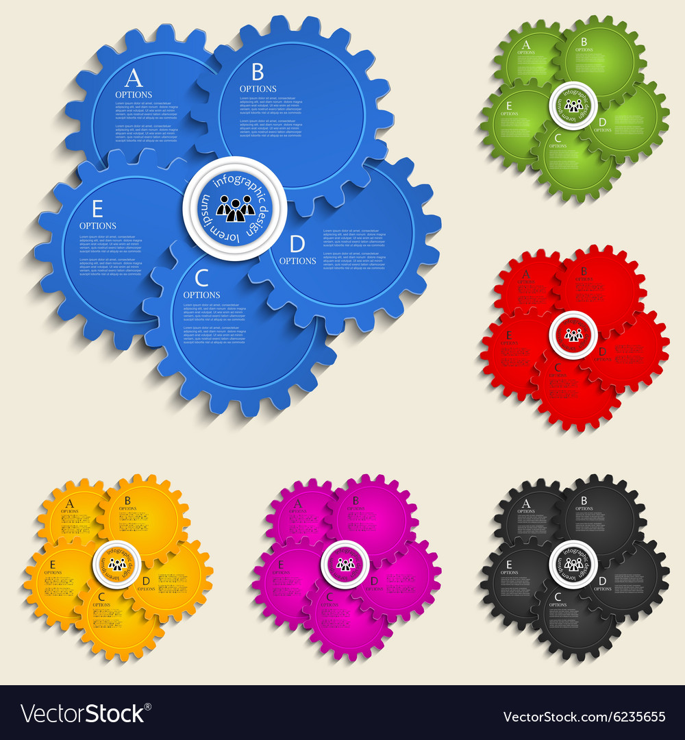 Abstract design template with gear wheels - info
