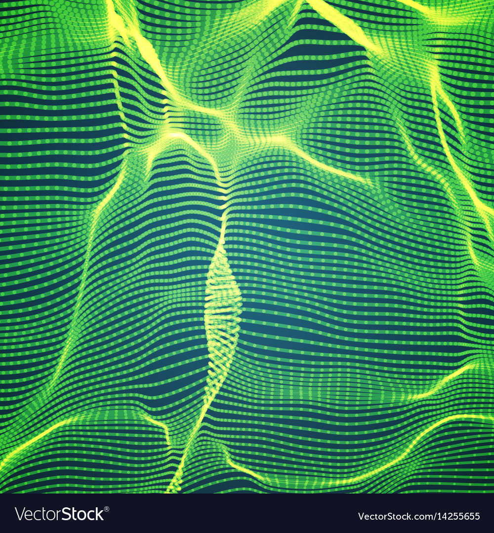 Abstract green wave mesh background