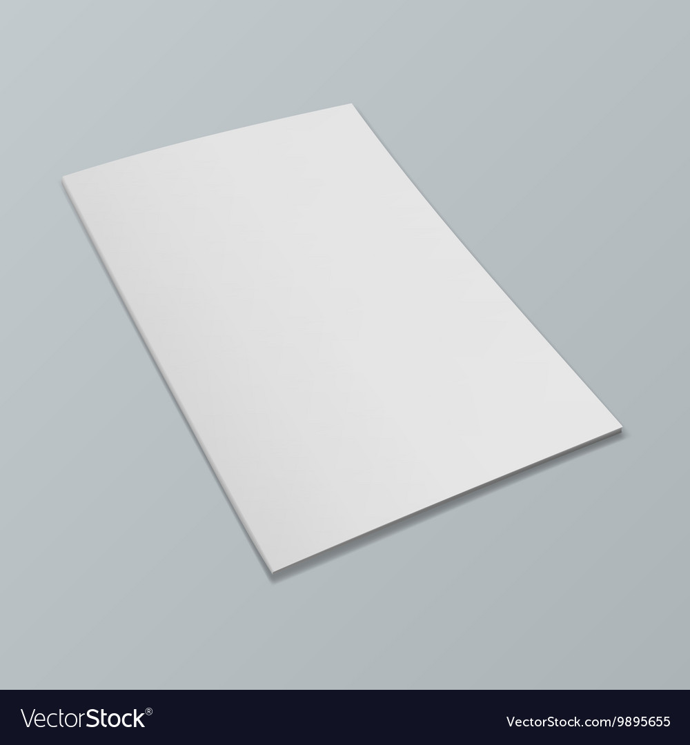 Blank opened magazine mockup template Realistic Vector Image