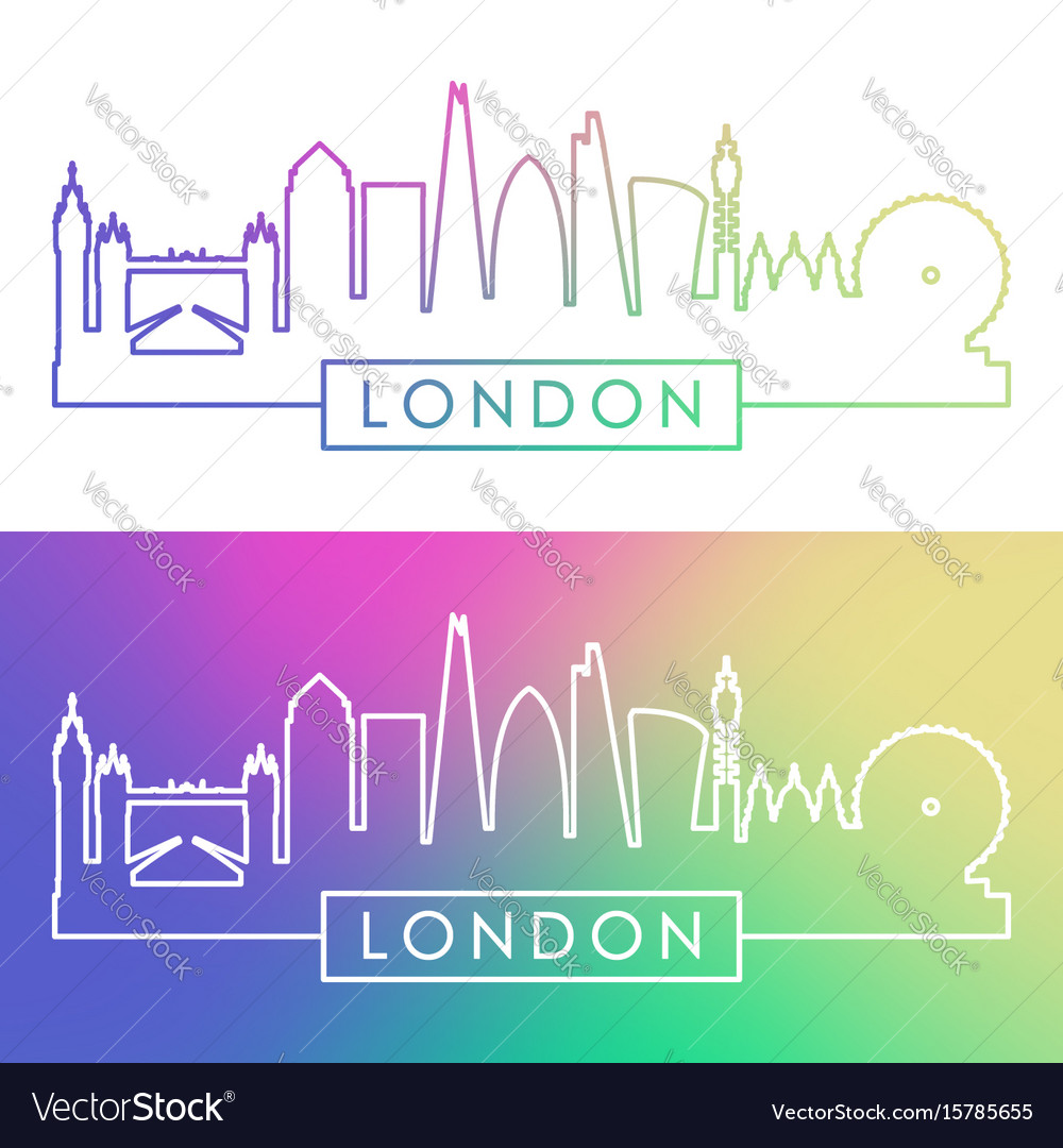 Colorful London Skyline Outline