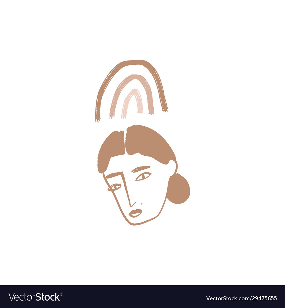 Continuous line art face sketch modern abstract vector image Continuous line art face sketch modern abstract