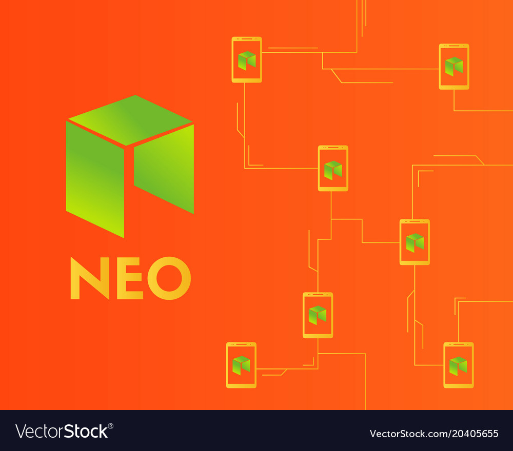 Cryptocurrency neo connected style background