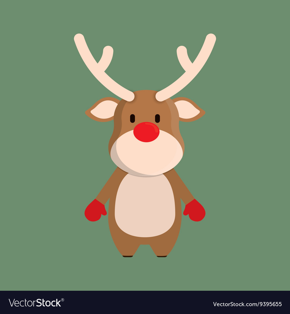 Deer cartoon icon Merry Christmas design Vector Image