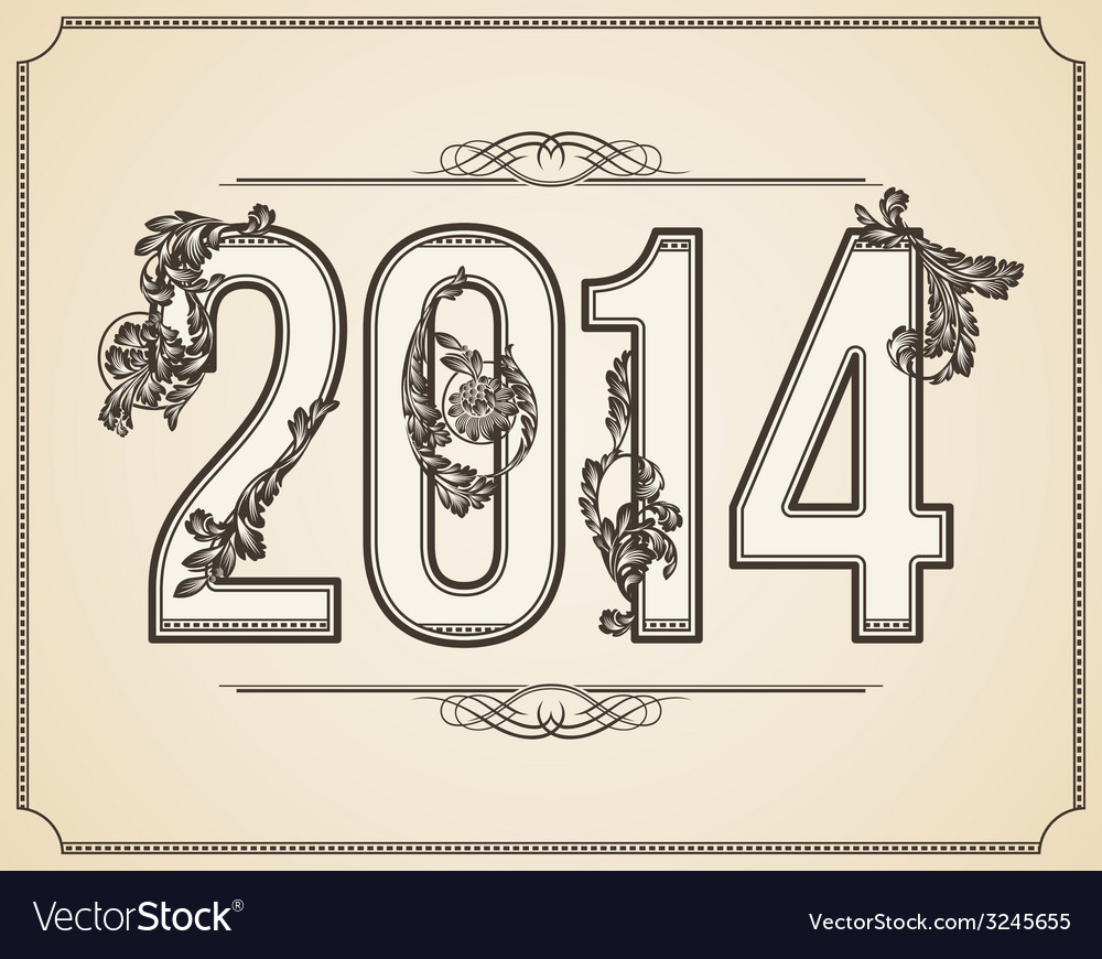 Elegant Number 2014 - Swirl Style
