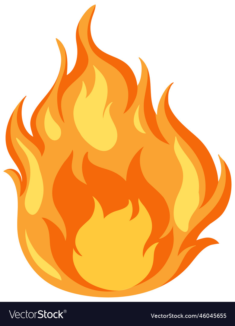 Fire flame cartoon isolated Royalty Free Vector Image