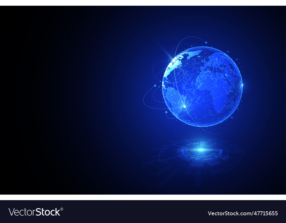 Global network connection world map point