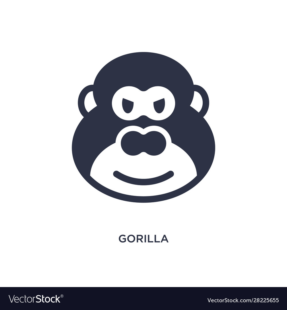 Gorilla icon on white background simple element