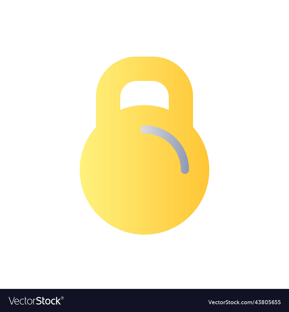 Kettlebell flat gradient color ui icon vector image Kettlebell flat gradient color ui icon