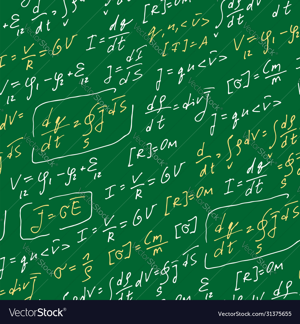 Physics formulas handwritten pattern abstract vector image Physics formulas handwritten pattern abstract