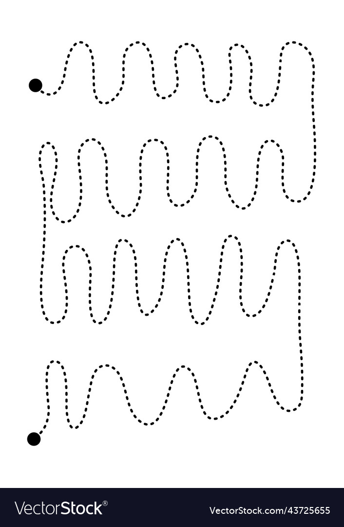 Prewriting tracing lines and curve shapes element vector image Prewriting tracing lines and curve shapes element