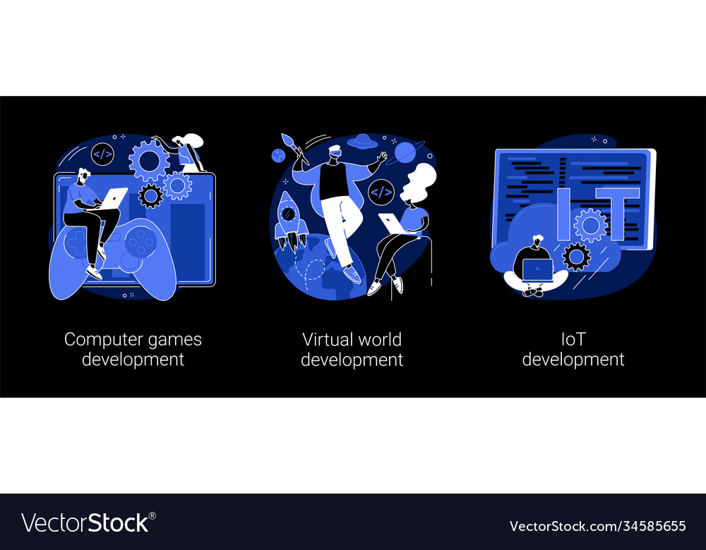 Programming team abstract concept vector image Programming team abstract concept
