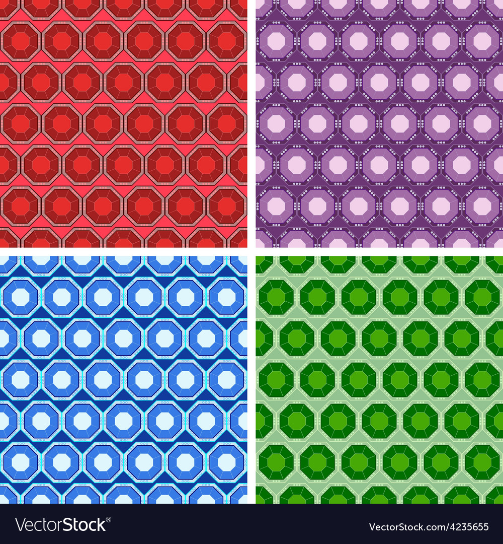 Seamless octagon pattern set