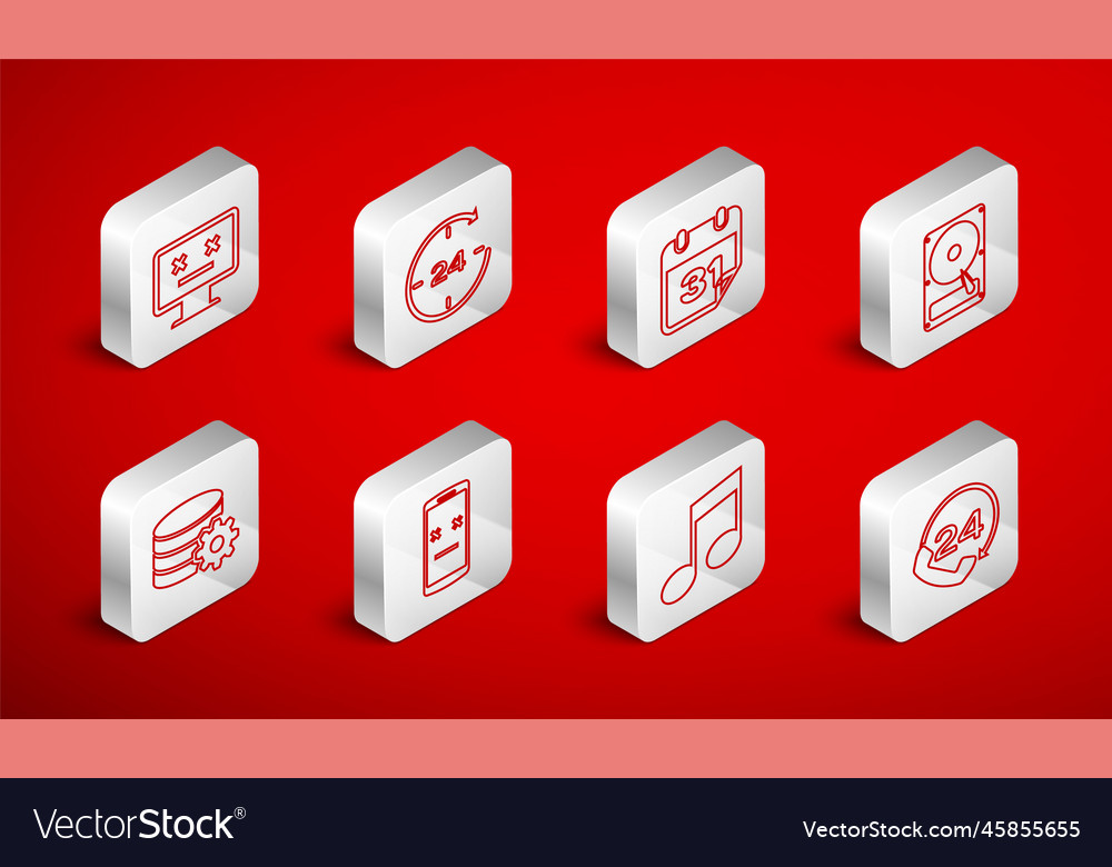 Set line telephone 24 hours support clock vector image Set line telephone 24 hours support clock