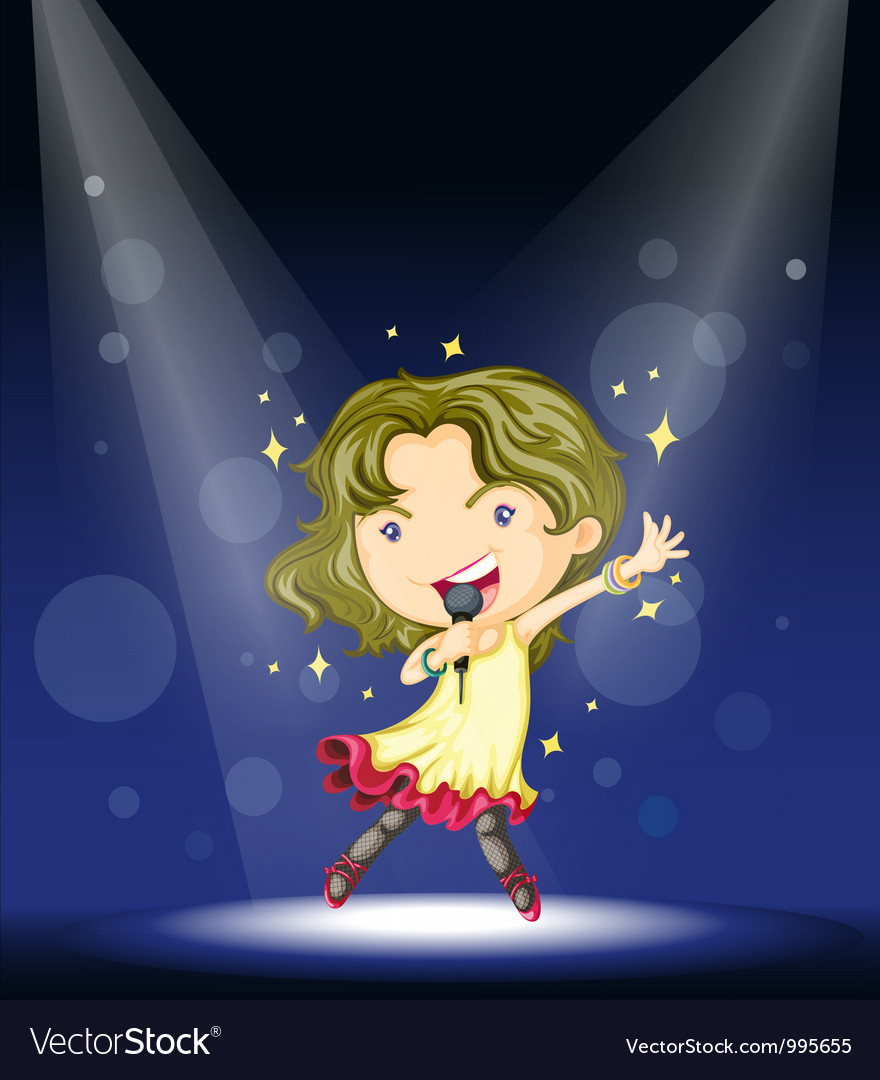 Singer stage performance Royalty Free Vector Image