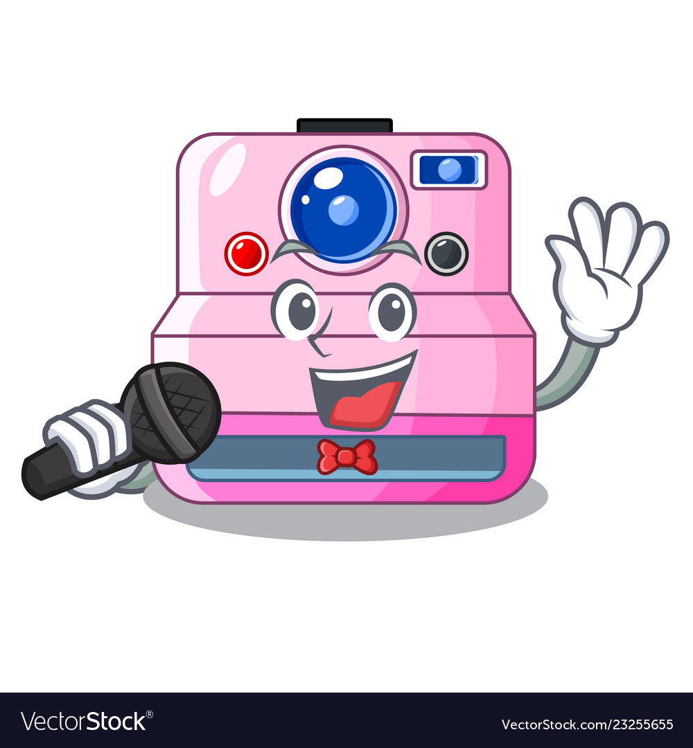Singing instant camera in a shape character