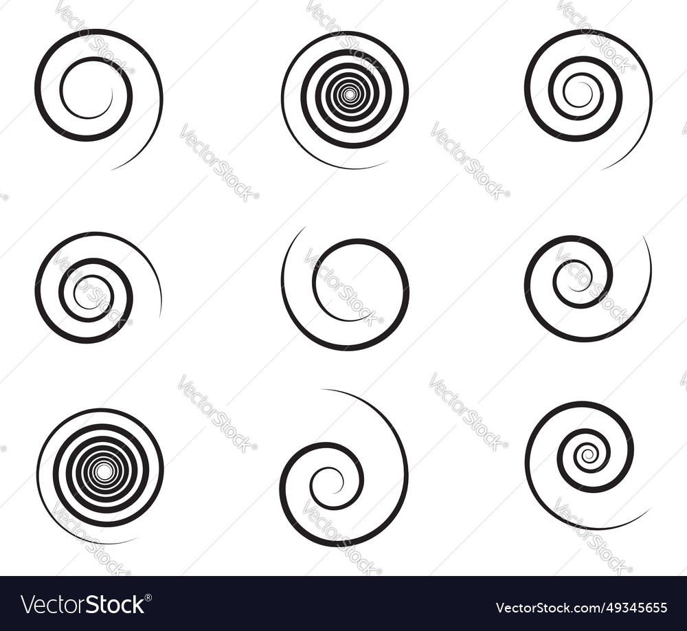 Spiral and swirl motion twisting circles design vector image Spiral and swirl motion twisting circles design