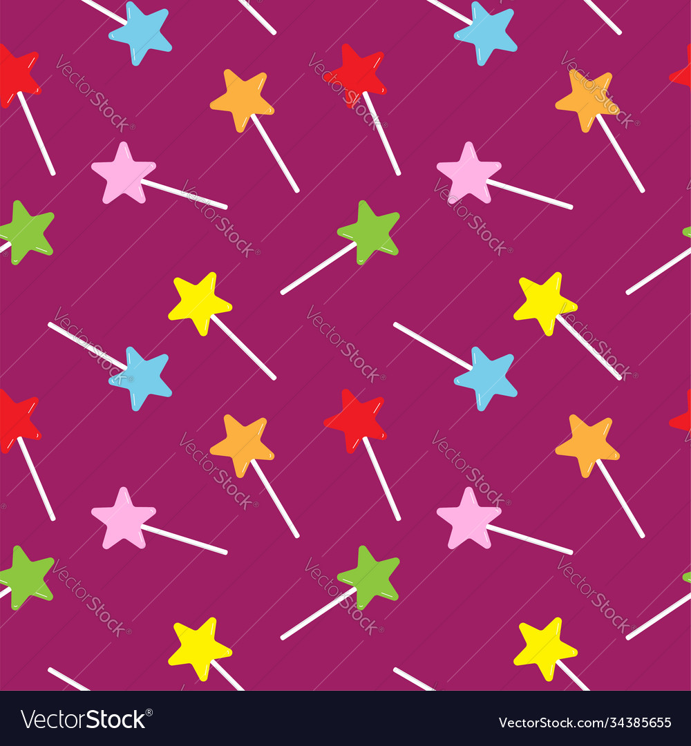 Star shaped lollipop seamless pattern design