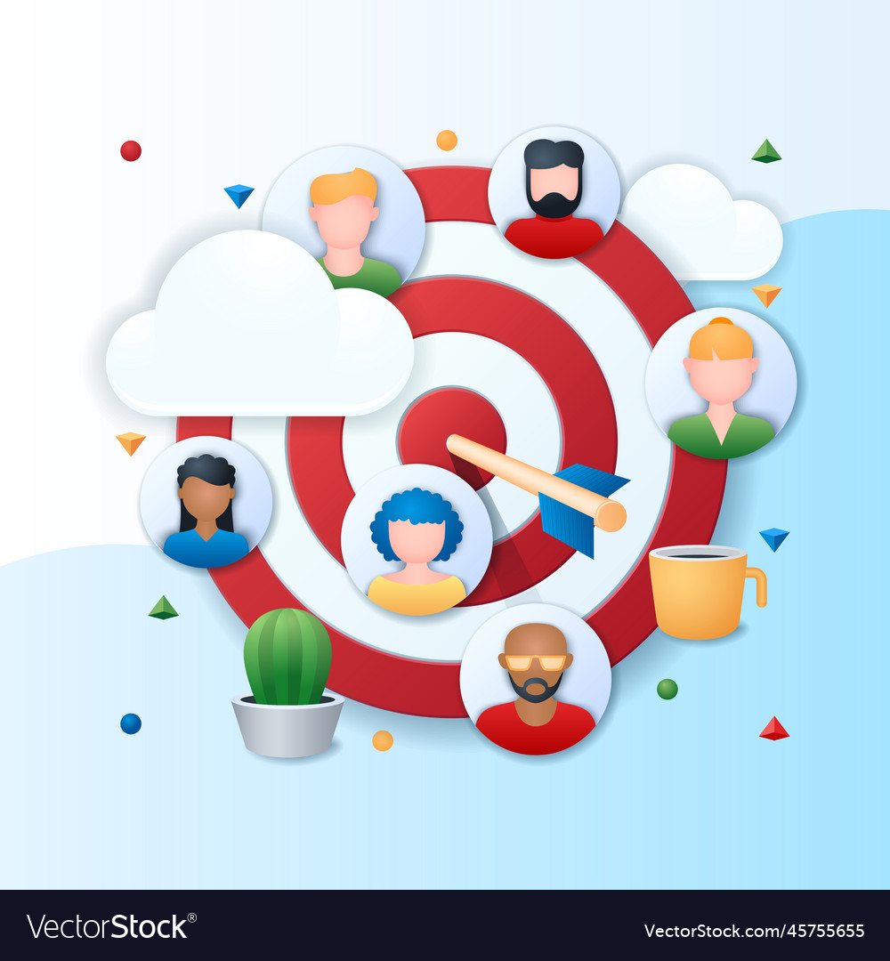 Target customers in 3d style Royalty Free Vector Image