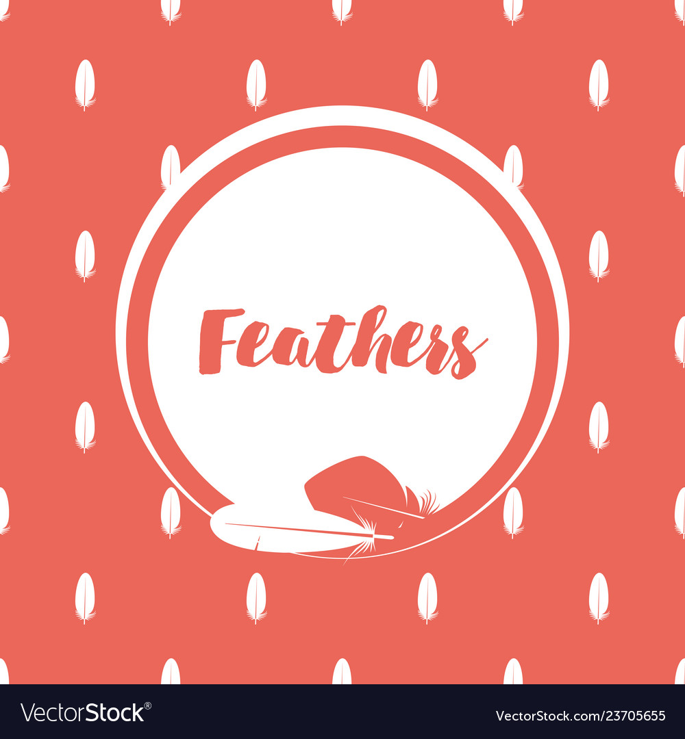 Template with feathers for invitations