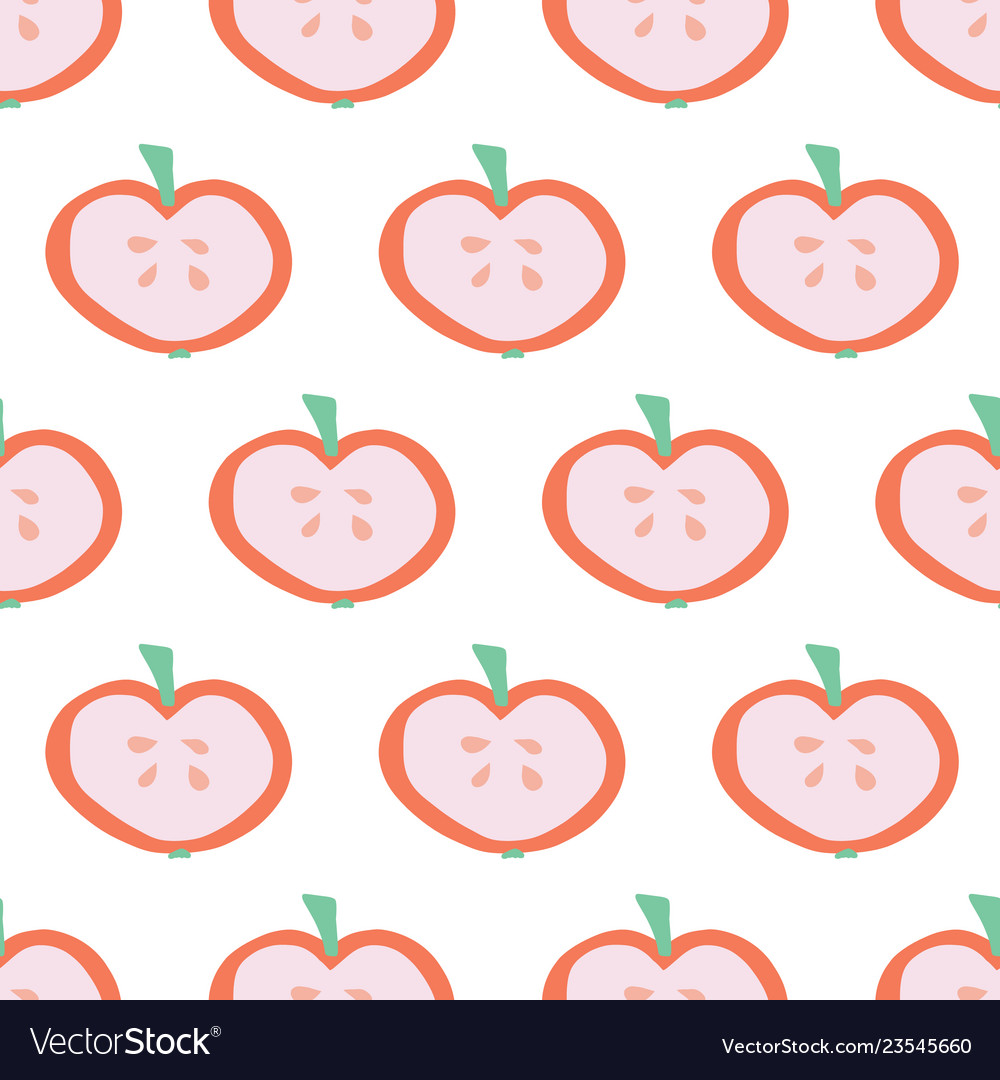 Apple slice background seamless pattern vector image Apple slice background seamless pattern