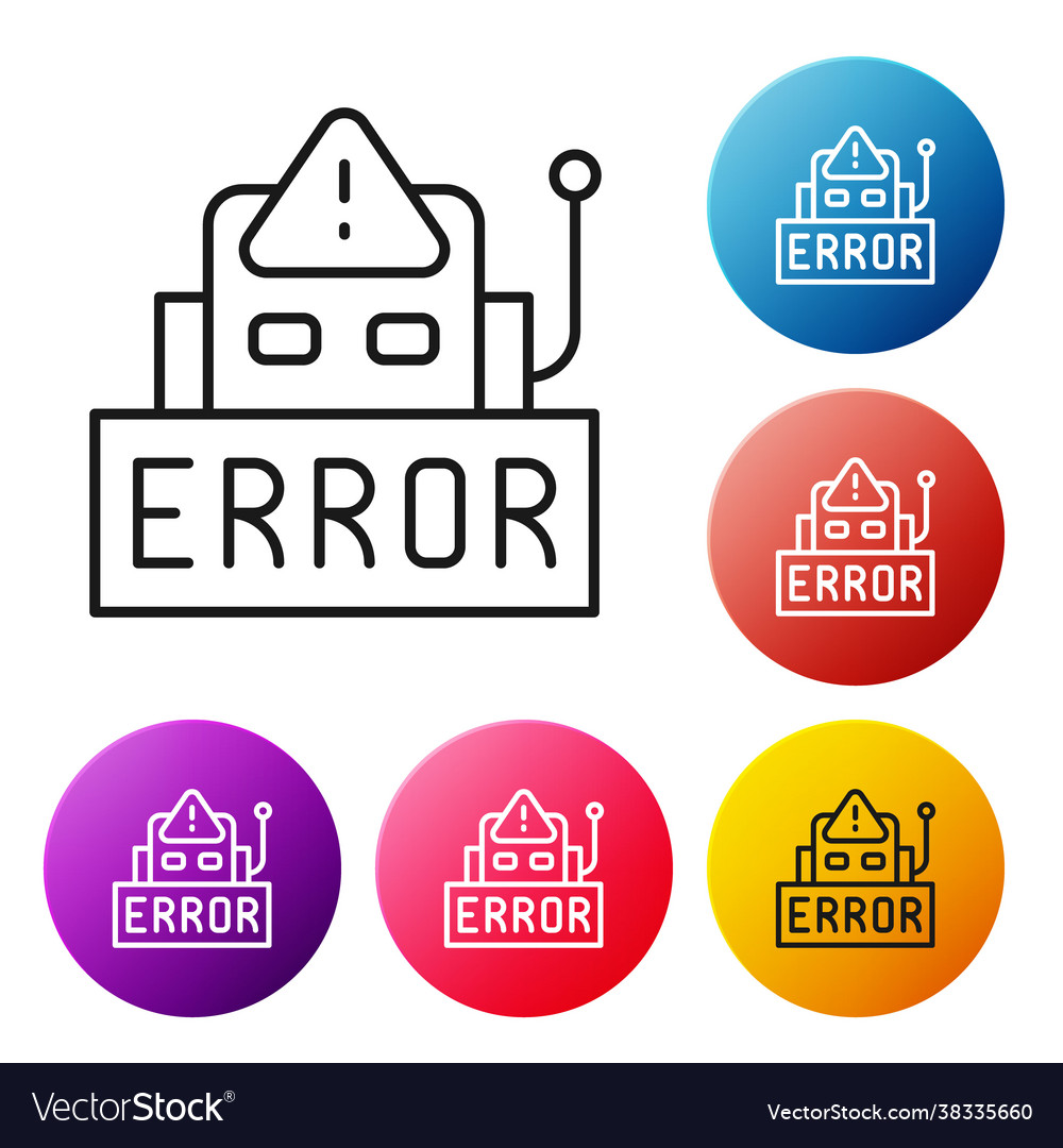 Black line error in operation program vector image Black line error in operation program