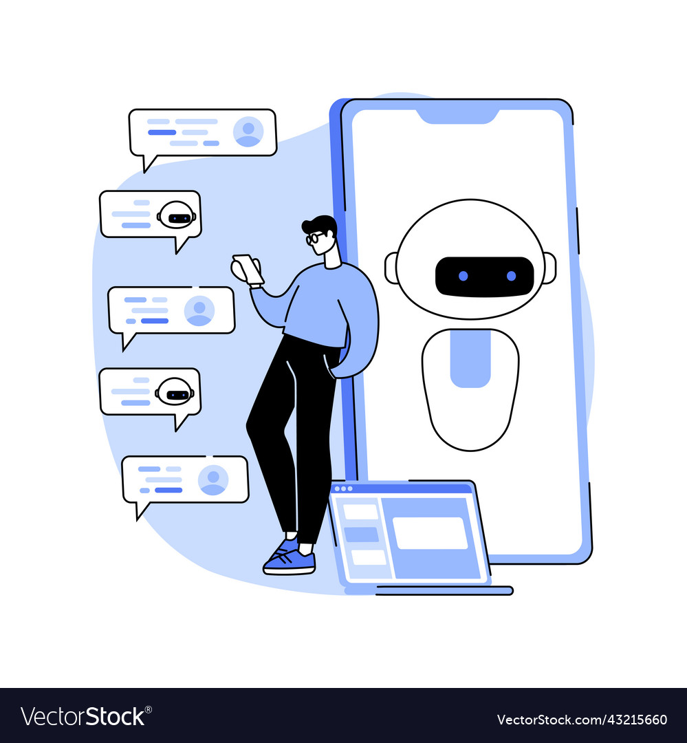 Chatbot assistant isolated cartoon