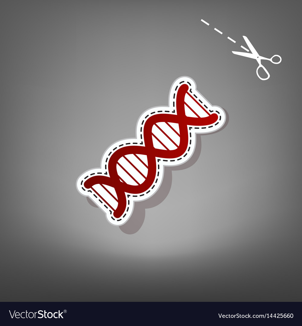 Dna sign red icon with for applique