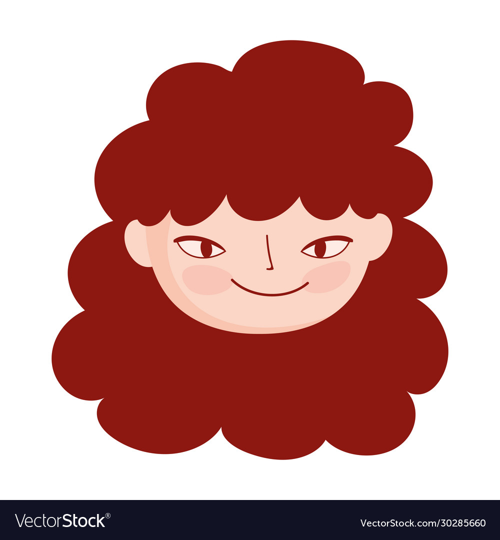 Face young woman female character isolated icon