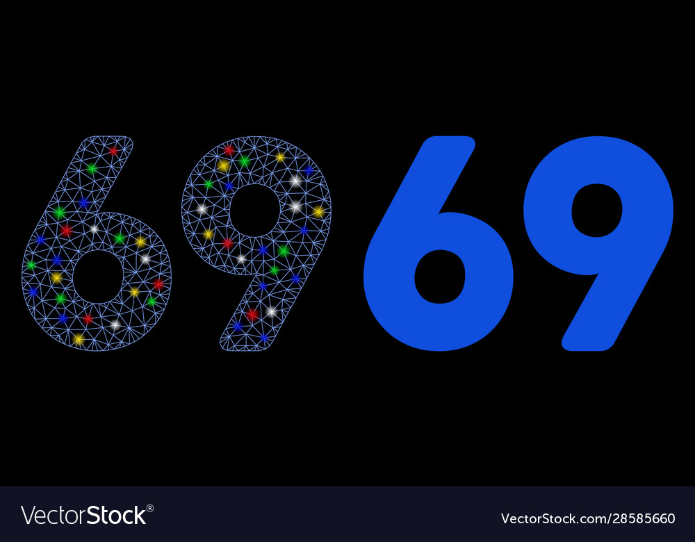 Flare mesh wire frame 69 digits text icon vector image Flare mesh wire frame 69 digits text icon