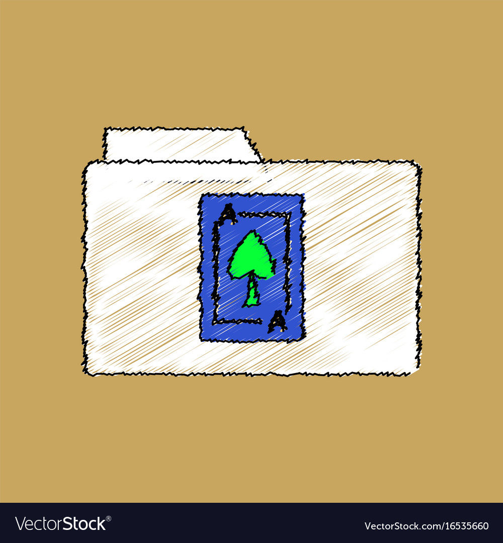 Flat shading style icon spade symbol on folder