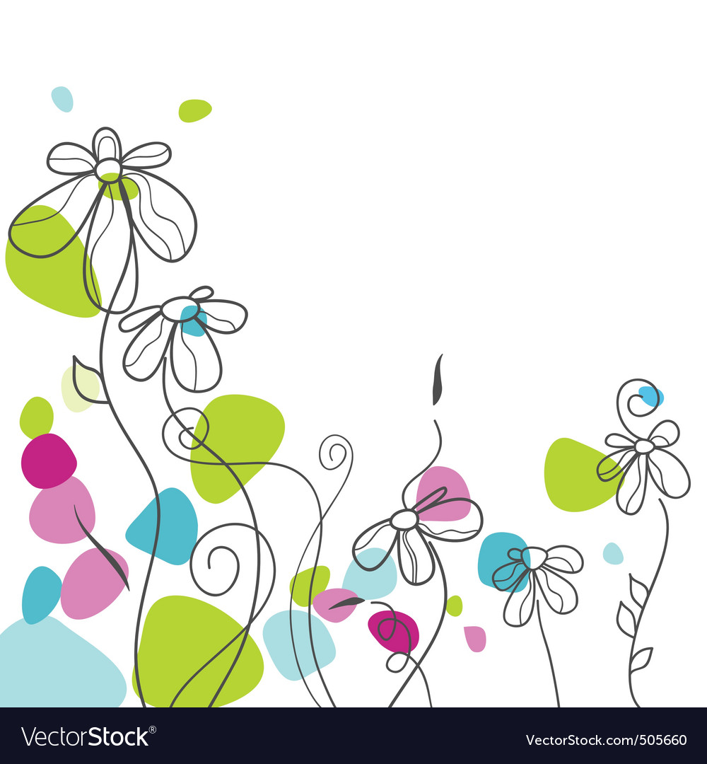 Floral greeting card Royalty Free Vector Image