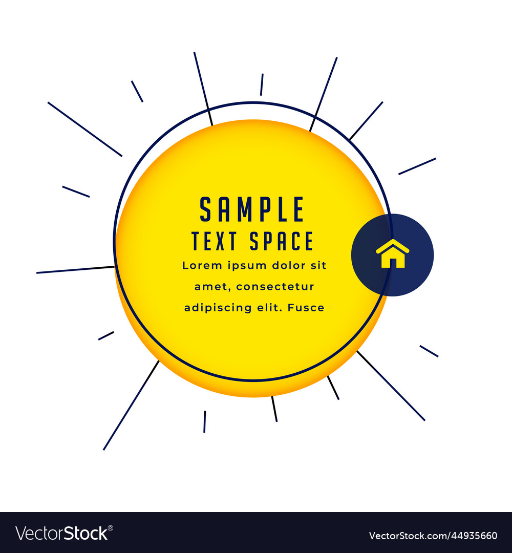 Line style circular frame with text message
