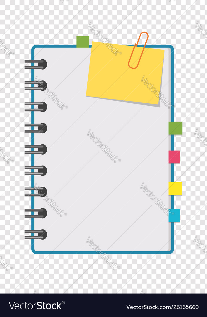 Open notepad with clean sheets on a spiral Vector Image Open notepad with clean sheets on a spiral