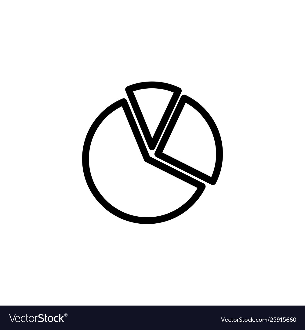 Pie chart line icon in flat style for apps ui vector image Pie chart line icon in flat style for apps ui