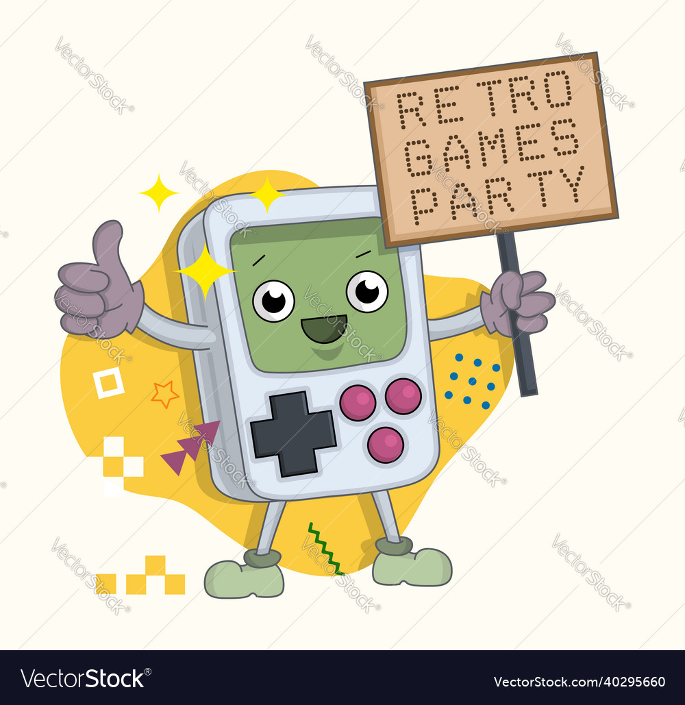 Portable isolated game console tetris funny vector image Portable isolated game console tetris funny