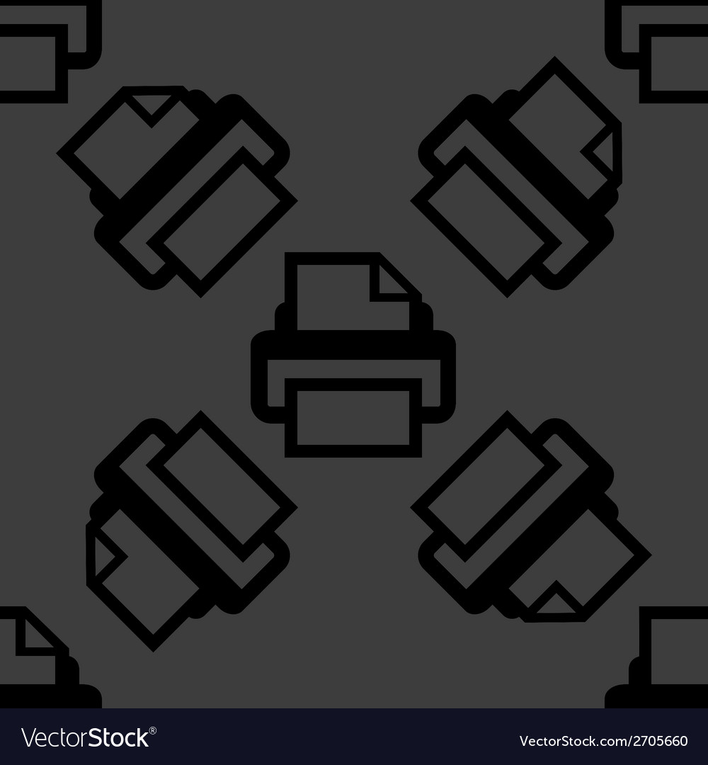 Printer web icon flat design seamless pattern