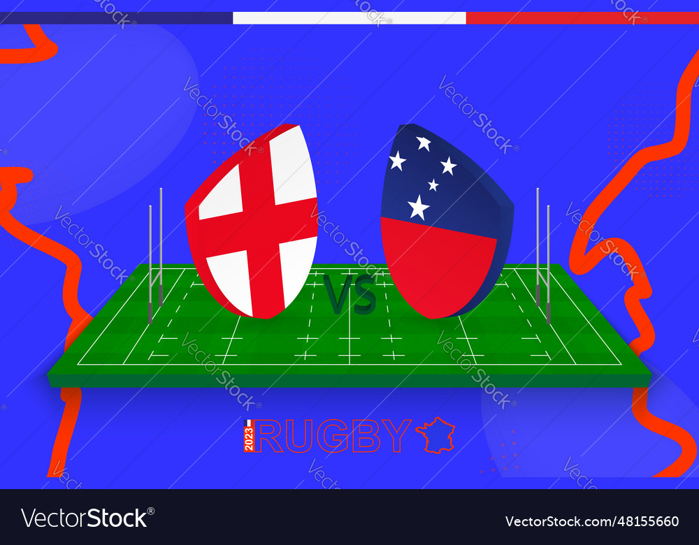 Rugby team england vs samoa on rugby field rugby Vector Image