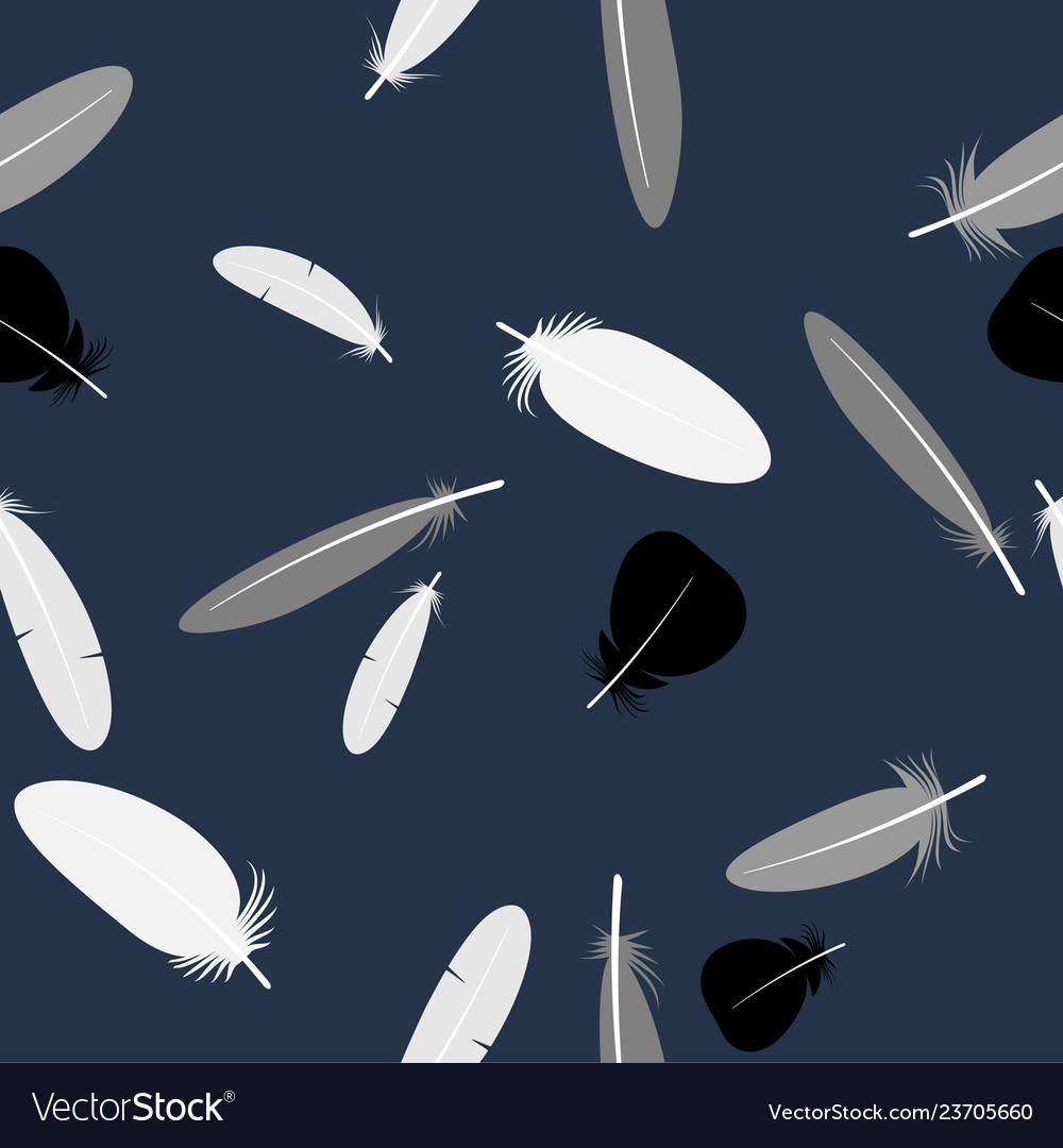 Seamless minimalistic pattern with feathers vector image Seamless minimalistic pattern with feathers
