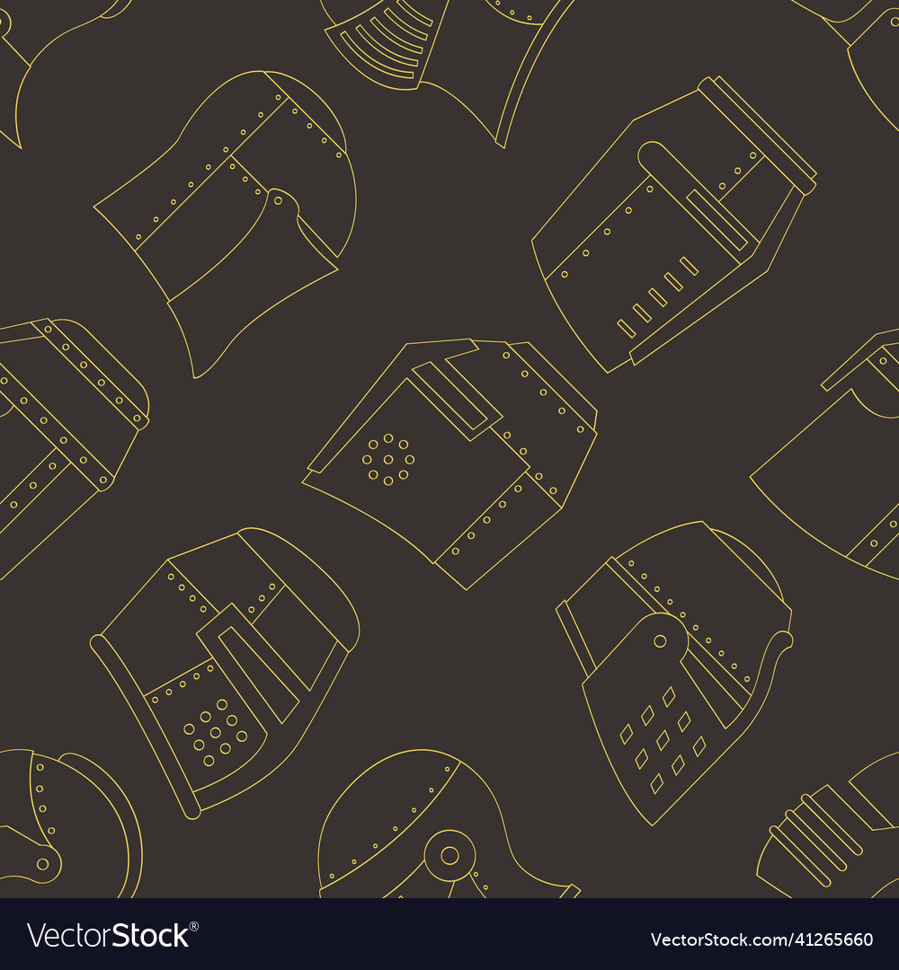 Seamless pattern with ancient warrior helmets