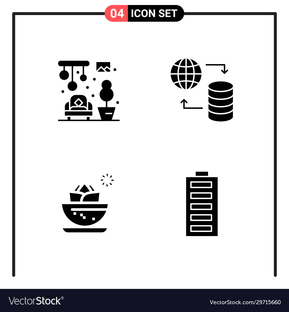 Set 4 solid style icons for web and mobile Vector Image Set 4 solid style icons for web and mobile