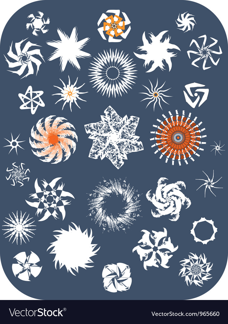 Snowflake set isolated
