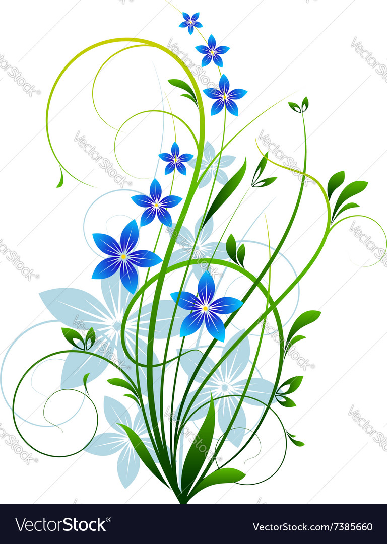 Spring grass with flowers Royalty Free Vector Image