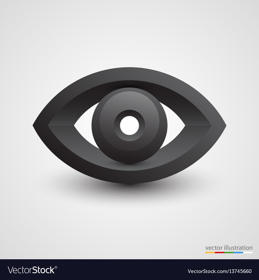 Three-dimensional black eye on white background