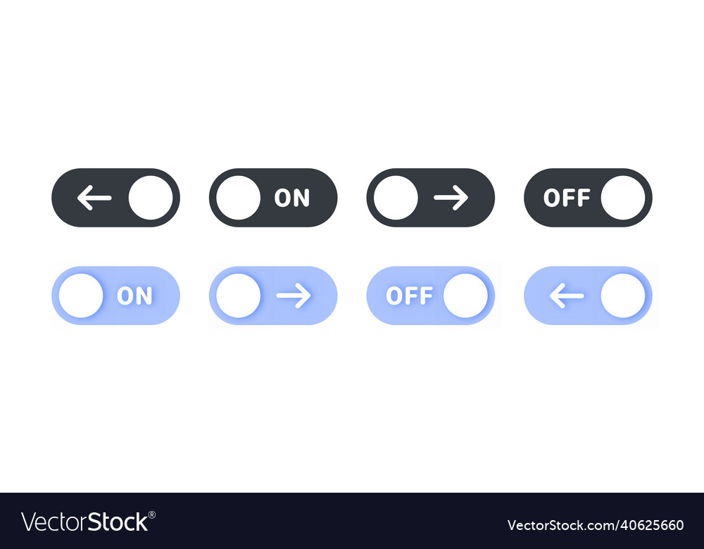 Toggle icons switches with different signs vector image Toggle icons switches with different signs