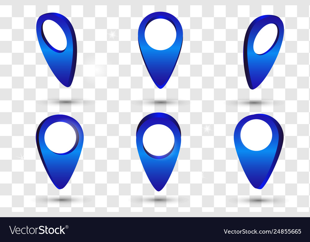 3d map pointer pin isolated on white background