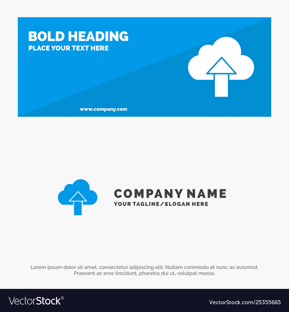 Arrow upload up cloud solid icon website banner vector image Arrow upload up cloud solid icon website banner