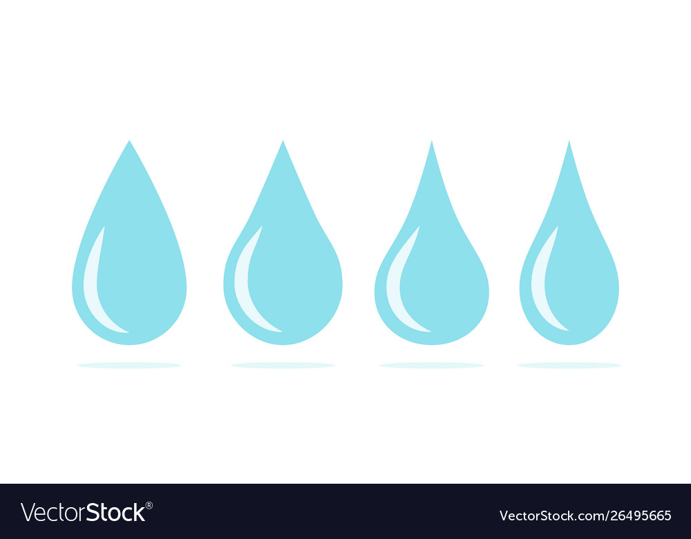 Blue water drops symbol set liquid drop icons Vector Image